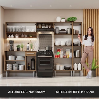 Foto 6 | Foto 6 | Cocina Integral Completa Madesa Emilly Marrón 261 cm