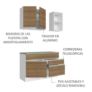 Foto 4 | Foto 4 | Armario de Cocina Compacto 120 cm Glamy Madesa color Blanco