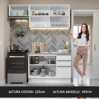 Foto 8 | Foto 8 | Cocina Integral Compacta Madesa Glamy Blanco 180 cm