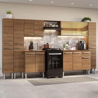 Foto 3 | Foto 3 | Armario De Cocina Completo 325cm Emilly Madesa 04 color Marrón
