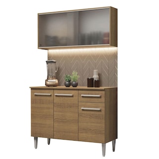 Foto 1 | Foto 1 | Armario de Cocina Compacto 105 cm con Gabinete y Mostrador Madesa Emilly color Marrón