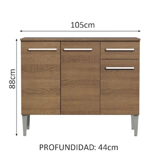 Foto 3 | Foto 3 | Mueble Mostrador Madesa Emilly 3 Puertas Y 1 Cajón Marrón
