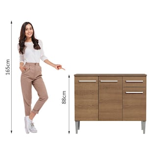Foto 4 | Foto 4 | Mueble Mostrador Madesa Emilly 3 Puertas Y 1 Cajón Marrón