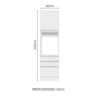 Foto 3 | Foto 3 | Alacena Gabinete Madesa Glamy 60 cm 1 Puerta 3 Cajones - Blanco