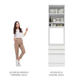 Foto 5 | Foto 5 | Alacena Gabinete Madesa Glamy 60 cm 1 Puerta 3 Cajones - Blanco