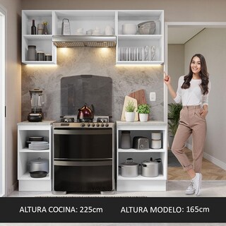 Foto 5 | Foto 5 | Armario de Cocina Madesa GRGL18001209 color Blanco 5 Piezas