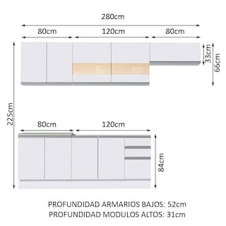 Foto 3 | Foto 3 | Cocina Integral Madesa color Blanco 5 Piezas