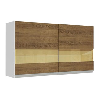 Foto 1 | Foto 1 | Armario Madesa Glamy 120 cm 2 Puertas con Cristal Blanco/Marrón