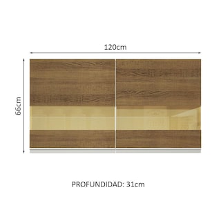 Foto 4 | Foto 4 | Armario Madesa Glamy 120 cm 2 Puertas con Cristal Blanco/Marrón