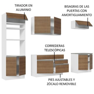 Foto 4 | Foto 4 | Cocina Integral Completa Madesa Glamy Blanco/Marrón