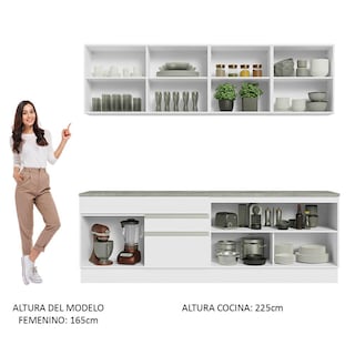 Foto 7 | Foto 7 | Cocina Integral Completa Madesa Glamy 06 Blanco 240 cm