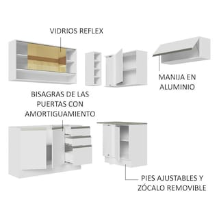 Foto 4 | Foto 4 | Armario Esquinero Completo 349cm Glamy Madesa 06 color Blanco