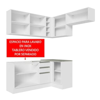 Foto 5 | Foto 5 | Cocina Integral Esquinera Completa Madesa Glamy Blanco 349 cm