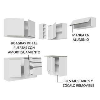 Foto 7 | Foto 7 | Cocina Integral Esquinera Completa Madesa Glamy Blanco 349 cm