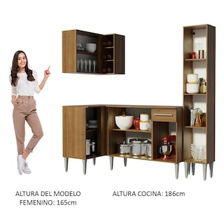 Foto 5 | Foto 5 | Cocina Esquinera Completa 261 cm Emilly Song Madesa 01 Marrón