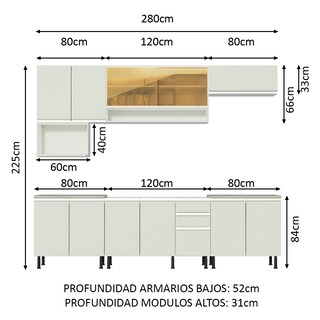 Foto 6 | Foto 6 | Cocina Integral Completa 280 cm Genova Madesa 04sr Blanco