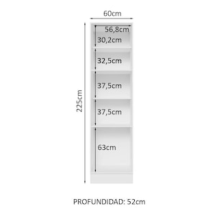 Foto 3 | Foto 3 | Mueble Despensa Madesa Glamy 60 cm 3 Puertas Blanco/Marrón