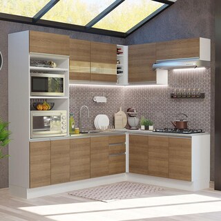 Foto 2 | Foto 2 | Cocina Integral Esquinera Madesa Glamy 419 cm - Blanco/Marrón 01