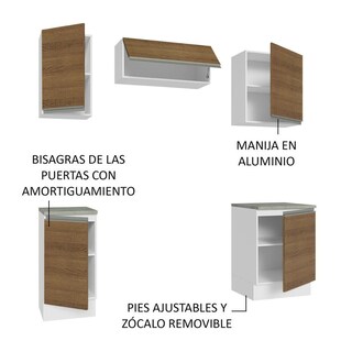Foto 4 | Foto 4 | Cocina Compacta Madesa Glamy 180 Cm - Blanco/marrón 12