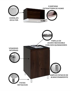 Foto 3 | Foto 3 | Cocina Integral Modular Con Parrilla Premium Modelo Narciso