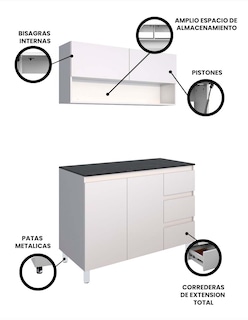 Foto 3 | Foto 3 | Cocina Integral Con Alacena Superior E Inferior Modelo Azaela