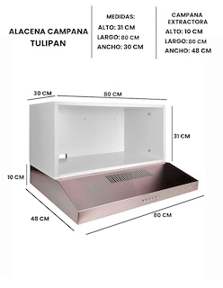 Foto 7 | Foto 7 | Alacena Con Campana Extractora De Cocina Modelo Tulipán