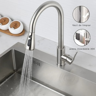 Foto 5 | Foto 5 | Mezcladora Para Fregadero Con Manija Flexible Monomando Lab.g Plata