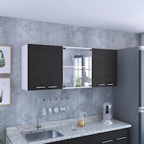 Gabinete Superior Vega color Blanco y Wengue Virtual Muebles