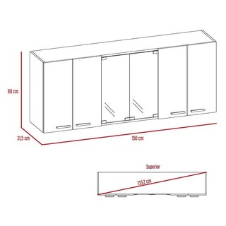 Foto 7 | Foto 7 | Gabinete Superior Vega color Blanco y Wengue Virtual Muebles