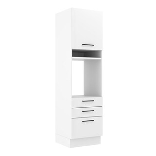 Foto 1 | Foto 1 | Mueble para Horno y Microondas Madesa Agata 60 cm 1 Puerta 3 Cajones Blanco