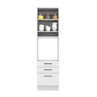 Foto 3 | Foto 3 | Mueble para Horno y Microondas Madesa Agata 60 cm 1 Puerta 3 Cajones Blanco