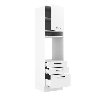 Foto 4 | Foto 4 | Mueble para Horno y Microondas Madesa Agata 60 cm 1 Puerta 3 Cajones Blanco