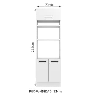 Foto 2 | Foto 2 | Mueble para Horno y Microondas Madesa Agata 70 cm 3 Puertas Blanco