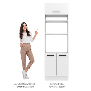 Foto 5 | Foto 5 | Mueble para Horno y Microondas Madesa Agata 70 cm 3 Puertas Blanco