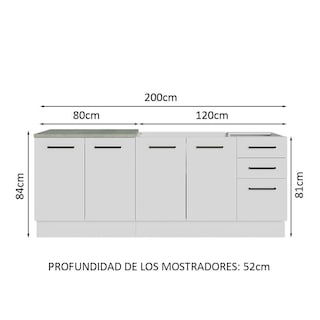 Foto 3 | Foto 3 | Mueble para Cocina Madesa GRAG200001CB Blanco