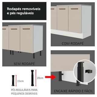 Foto 8 | Foto 8 | Mueble de Cocina Armario Despensa Madesa Ágata Blanco 3 Puertas