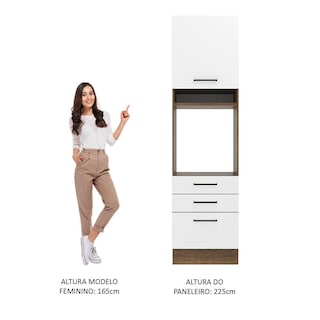 Foto 5 | Foto 5 | Mueble de Cocina para Horno 60 cm 1 Puerta y 3 Cajones Agata Madesa Marrón y Blanco
