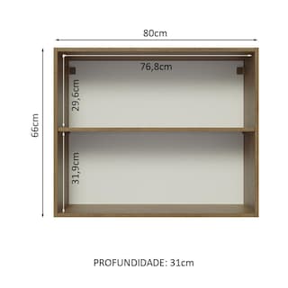 Foto 3 | Foto 3 | Alacena Madesa Glamy Marrón con Blanco 2 Puertas