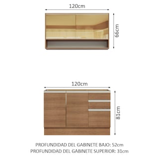 Foto 3 | Foto 3 | Mueble de Cocina Compacto 120 cm Marrón Glamy Madesa 02