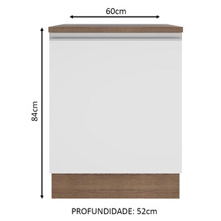 Foto 2 | Foto 2 | Mueble de Cocina Madesa Glamy 60 cm 1 Puerta Blanco