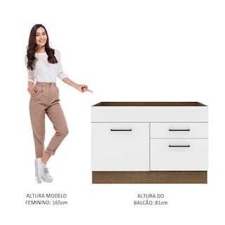 Foto 5 | Foto 5 | Mueble de Cocina para Fregadero Madesa Agata 1 Puerta y 2 Cajones Marrón