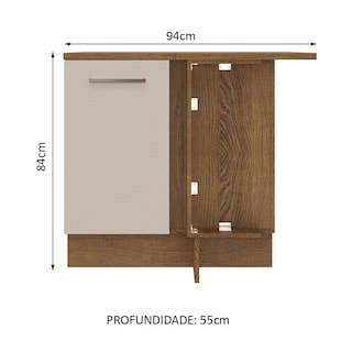 Foto 2 | Foto 2 | Mueble de Cocina Esquinero 1 Puerta Marrón y Crema Agata Madesa
