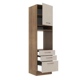 Foto 4 | Foto 4 | Mueble De Cocina Para Horno 60 Cm 1 Puerta Y 3 Cajones Marrón/crema Agata Madesa