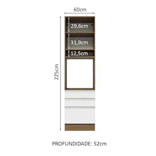 Foto 3 | Foto 3 | Mueble de Cocina para Horno Madesa Glamy Blanco 1 Puerta y 3 Cajones