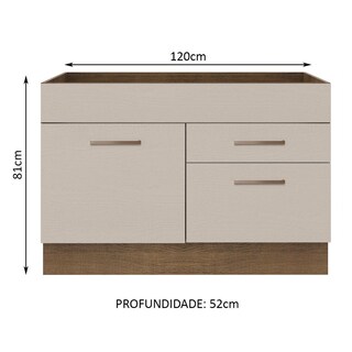Foto 2 | Foto 2 | Mueble de Cocina para Fregadero 1 Puerta y 2 Cajones Madesa Agata Marrón