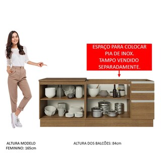 Foto 5 | Foto 5 | 2 Muebles de Cocina Madesa Glamy Marrón 4 Puertas y 3 Cajones - sin Tablero ni Fregadero