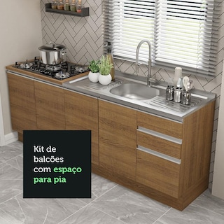 Foto 6 | Foto 6 | 2 Muebles de Cocina Madesa Glamy Marrón 4 Puertas y 3 Cajones - sin Tablero ni Fregadero