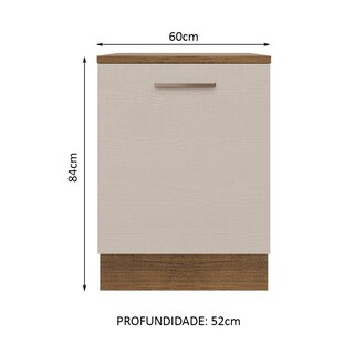 Foto 2 | Foto 2 | Mueble de Cocina 60 cm 1 Puerta Agata Madesa Marrón y Crema