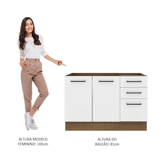 Foto 5 | Foto 5 | Mueble de Cocina para Fregadero Madesa Agata 2 Puertas y 3 Cajones Marrón