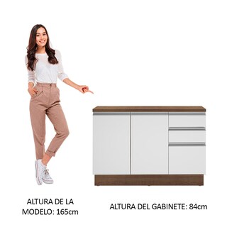 Foto 5 | Foto 5 | Mueble de Cocina para Fregadero Madesa Glamy 120 Cm 2 Puertas Y 3 Cajones Blanco